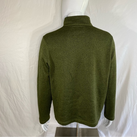 G.H.Bass & Co Men’s Army Green Zipped Collar  Pullover - Picture 3 of 7